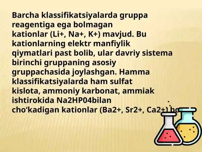 Mavzu:Kationlarininganalitikguruhlarbòyichatasniflashvaularnitaqqoslash.(vodorodsulfidli,kislotaasoslivaammiak-fosfatlitasnifi) 3