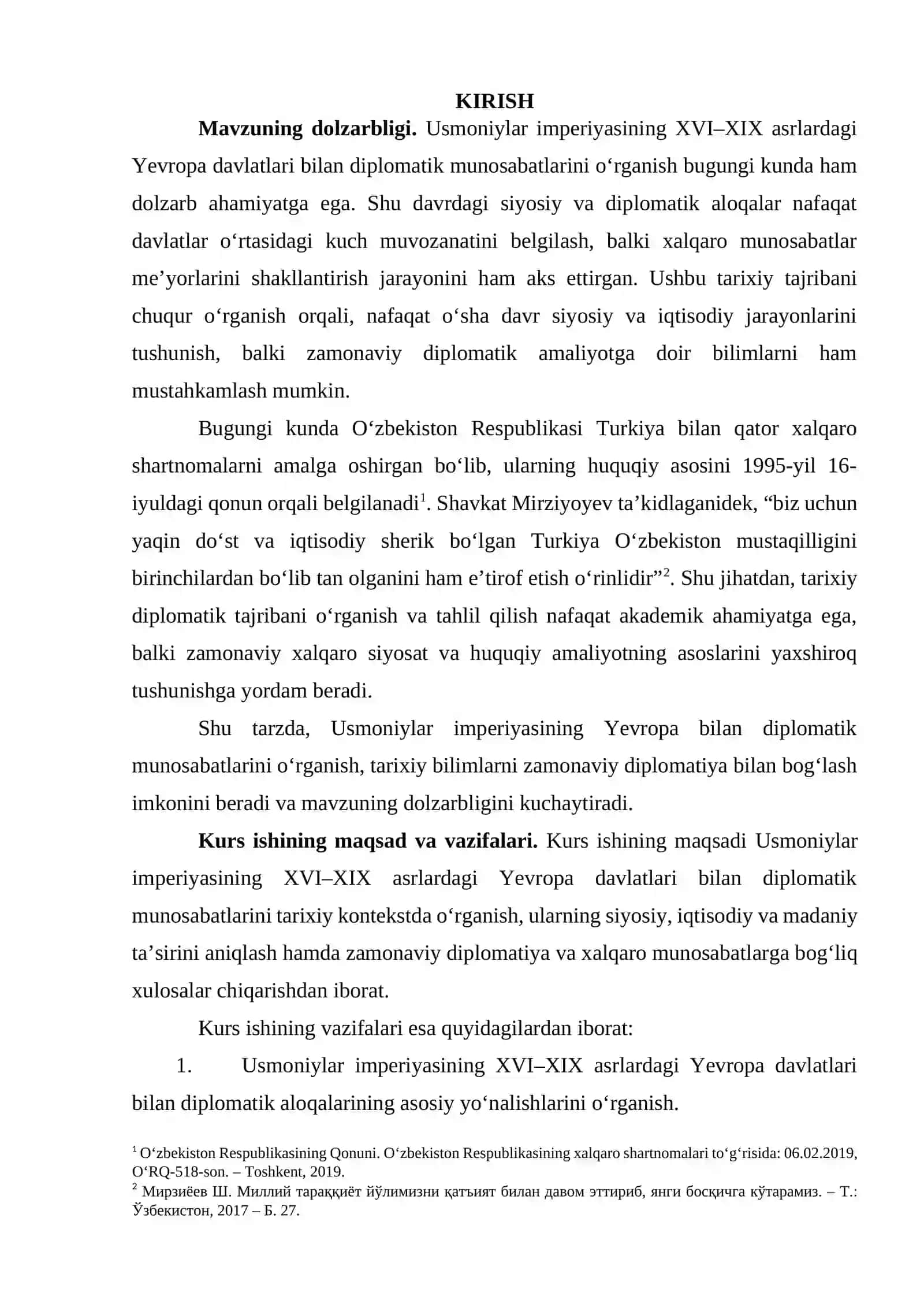 Usmoniylar imperiyasining Yevropa davlatlari bilandiplomatik munosabatlari (XVI-XIX asrlar) 3