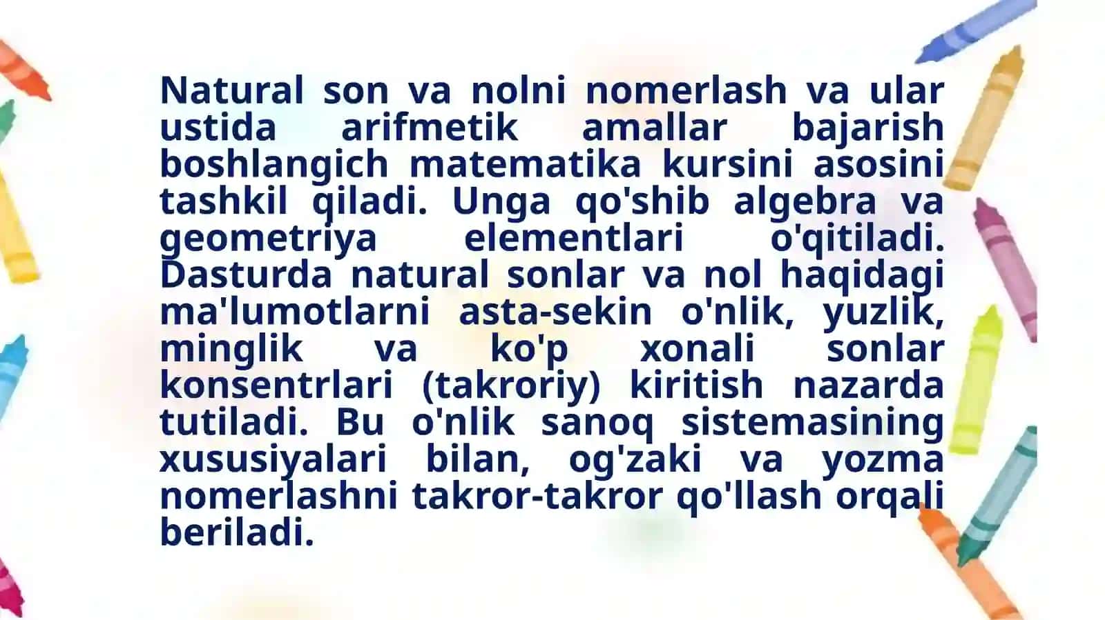 Nomerlashga o‘rgatish metodikasi 3
