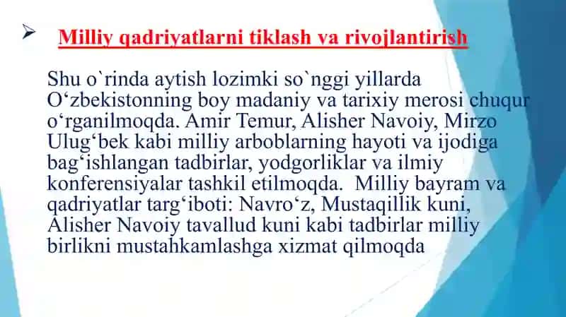 Yangi O‘zbekistonda amalga oshirilayotgan ma’naviy o‘zgarishlar 3