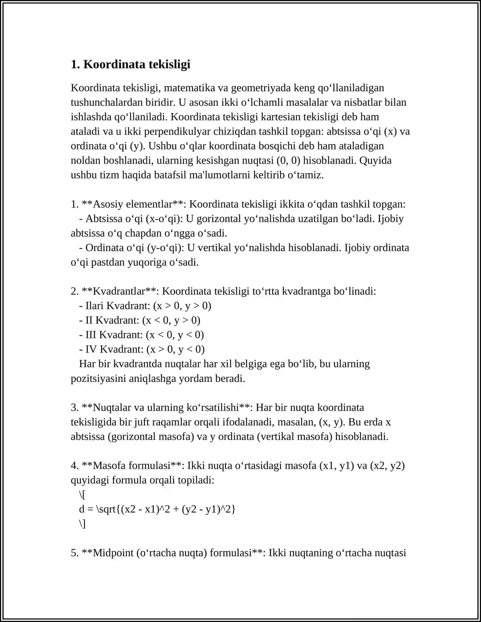 BOSHLANGʻICH SINFLARDA KOORDINATA BURCHAGI.SIMMETRIYA 3
