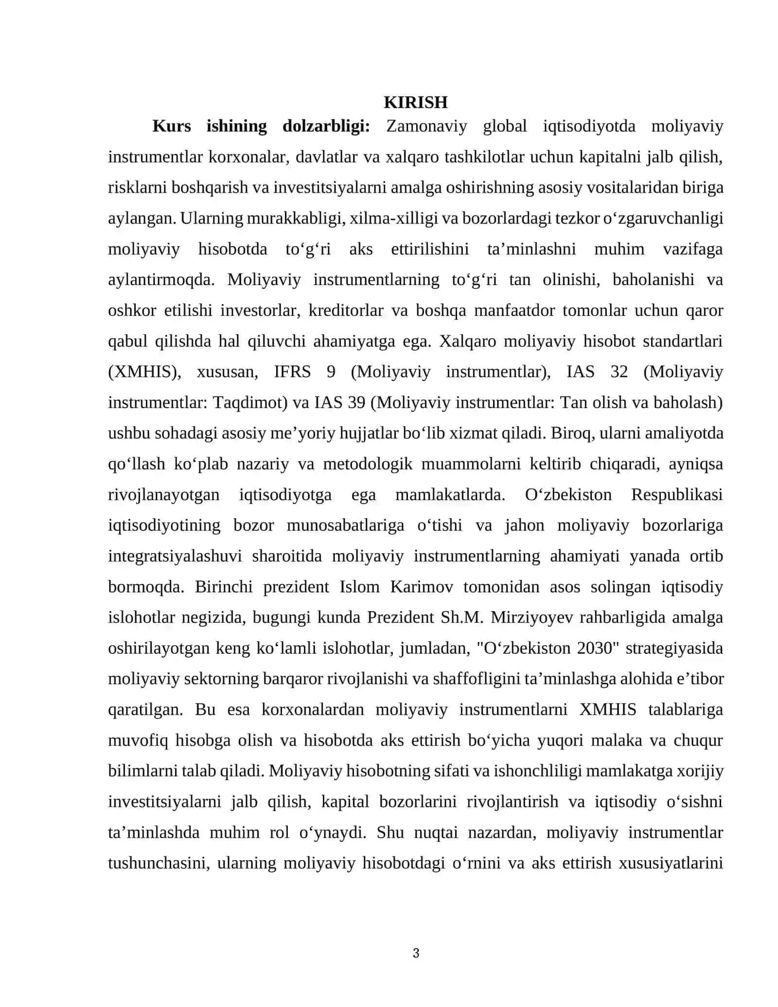 "MOLIYAVIY INSTRUMENTLAR TUSHUNCHASI VA ULARNING MOLIYAVIY HISOBOTDAGI OʻRNI" 3