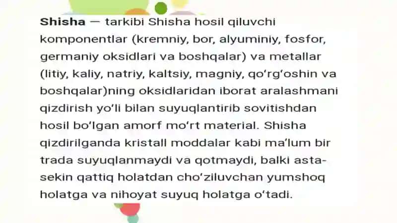 Kimyotexnologiya yoʻnalishida mustaqil ish 3