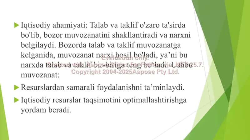 Talab va taklif nazariyasi. Bozor muvozanati 3