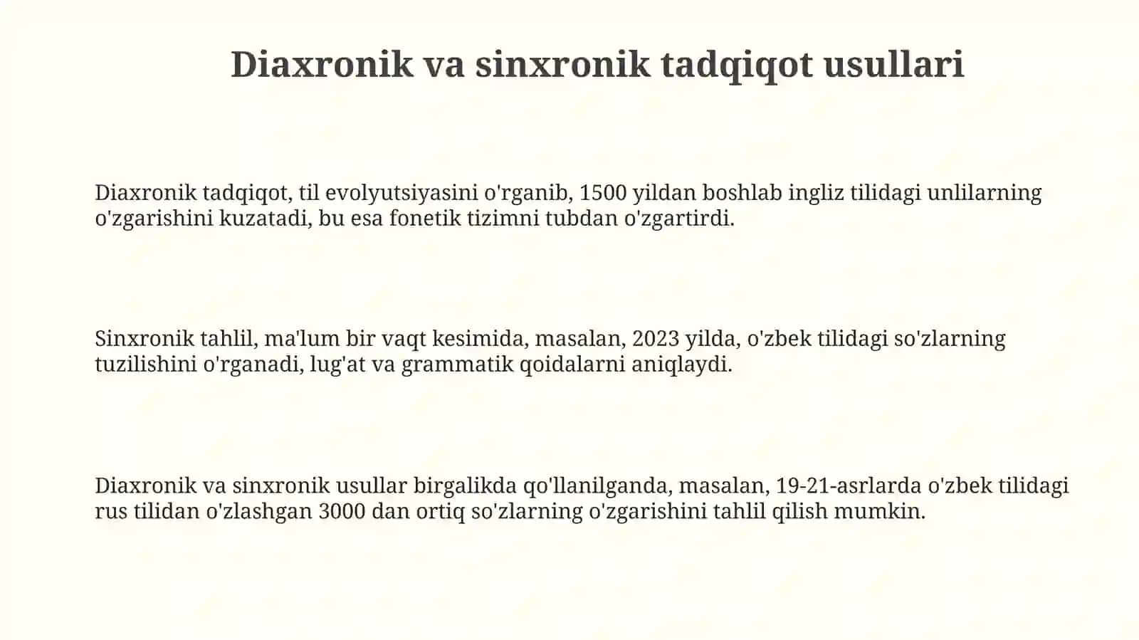 Diaxron-Sinxron tadqiqot metodlari 3