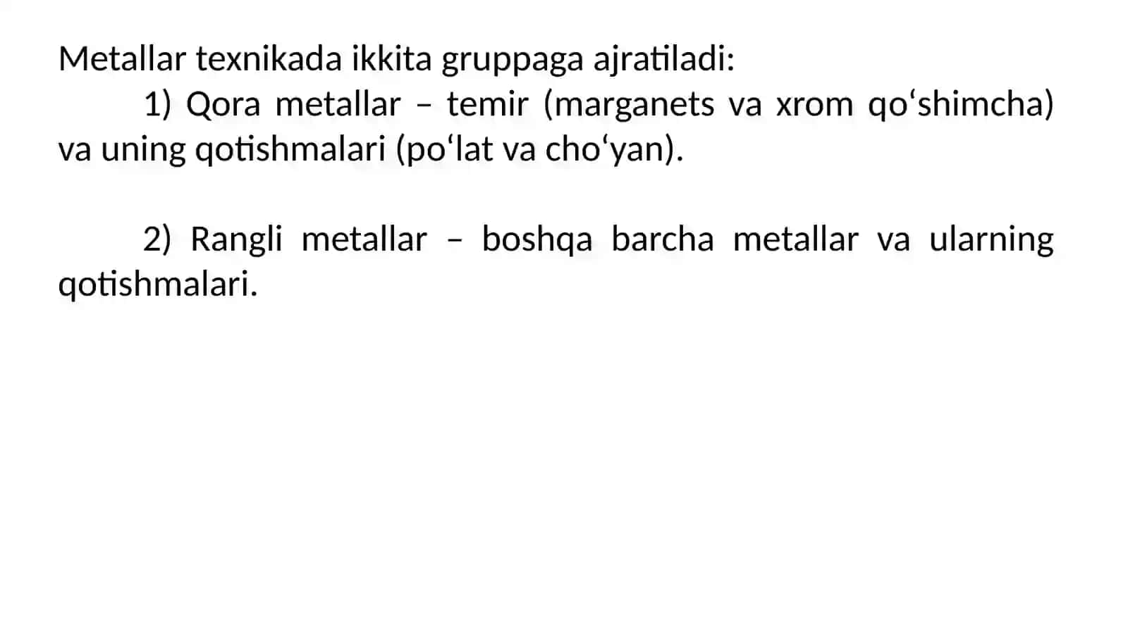 METALLARNING UMUMIY XOSSALARI 3
