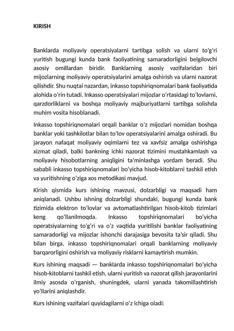 Banklarda inkasso topshiriqnomalari bo‘yicha hisob-kitoblar hisobi 3