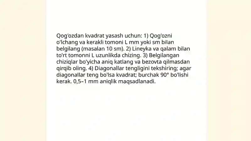 Qog'ozdan geometrik shakillarni yasash 3