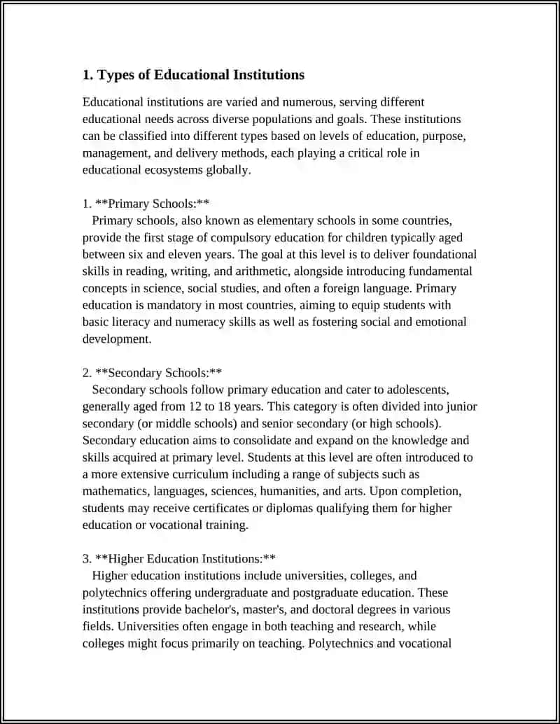 Types of Educational Institutions 3