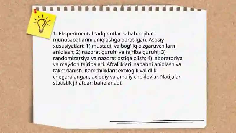 Psixologik tadqiqotlar olib borish shakllari 3