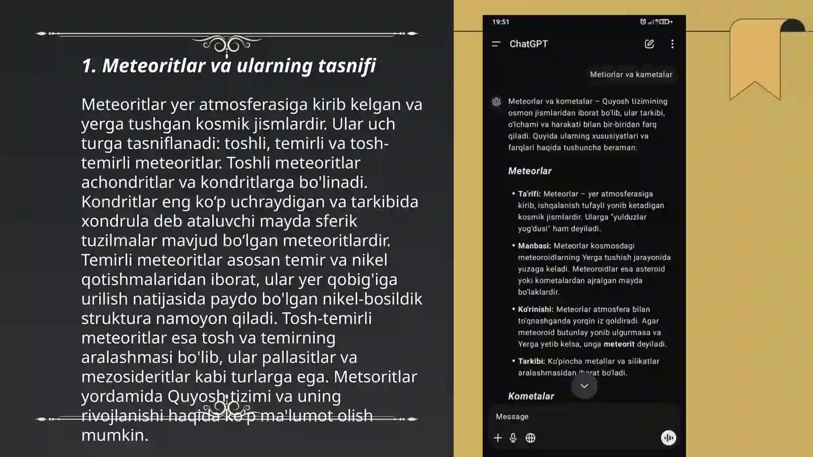 Metiorlar va kametalar 3