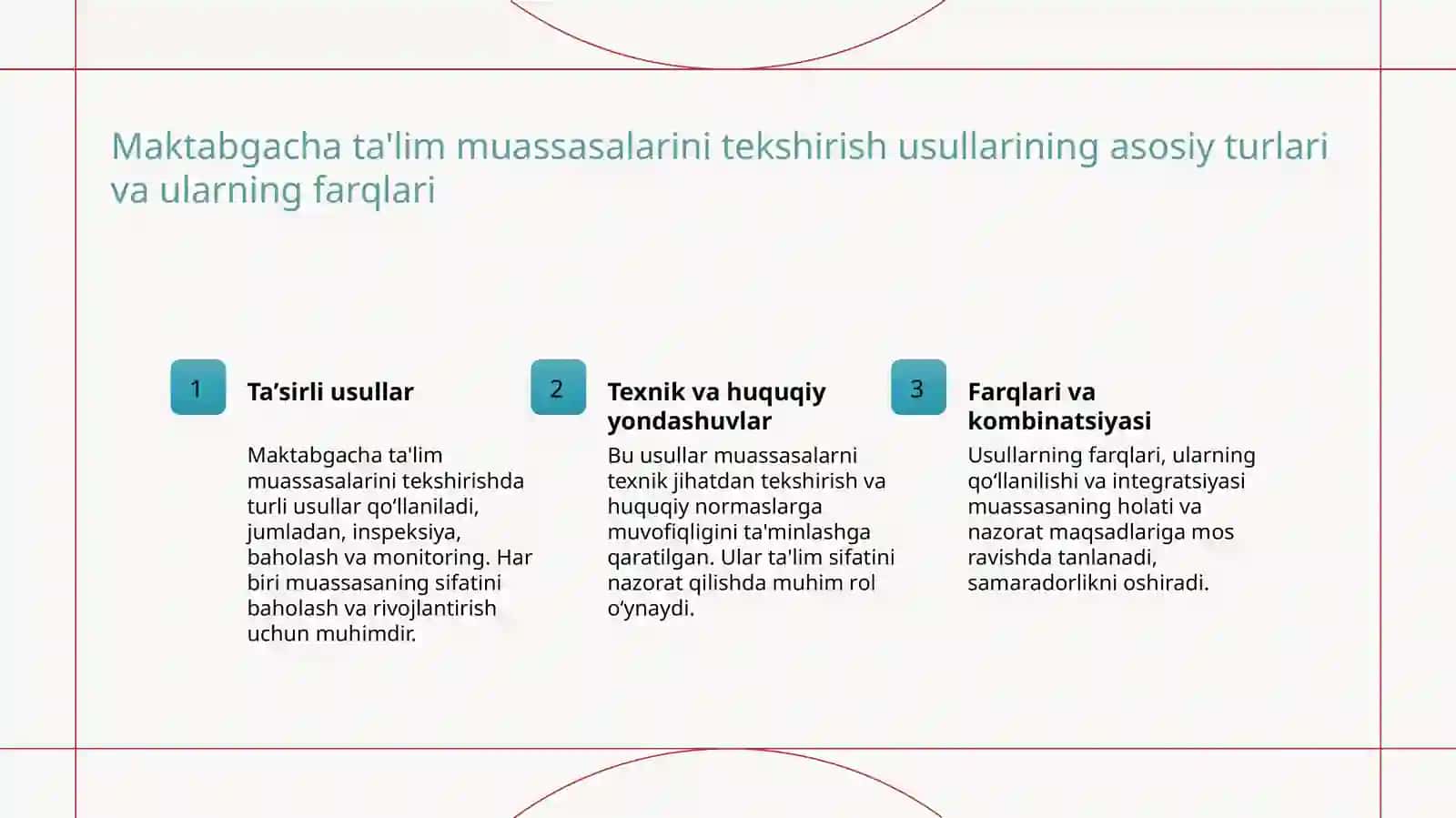 Maktabgacha taʼlim tashkilotlarini yalpi tekshirishni asosiy shakllari 3