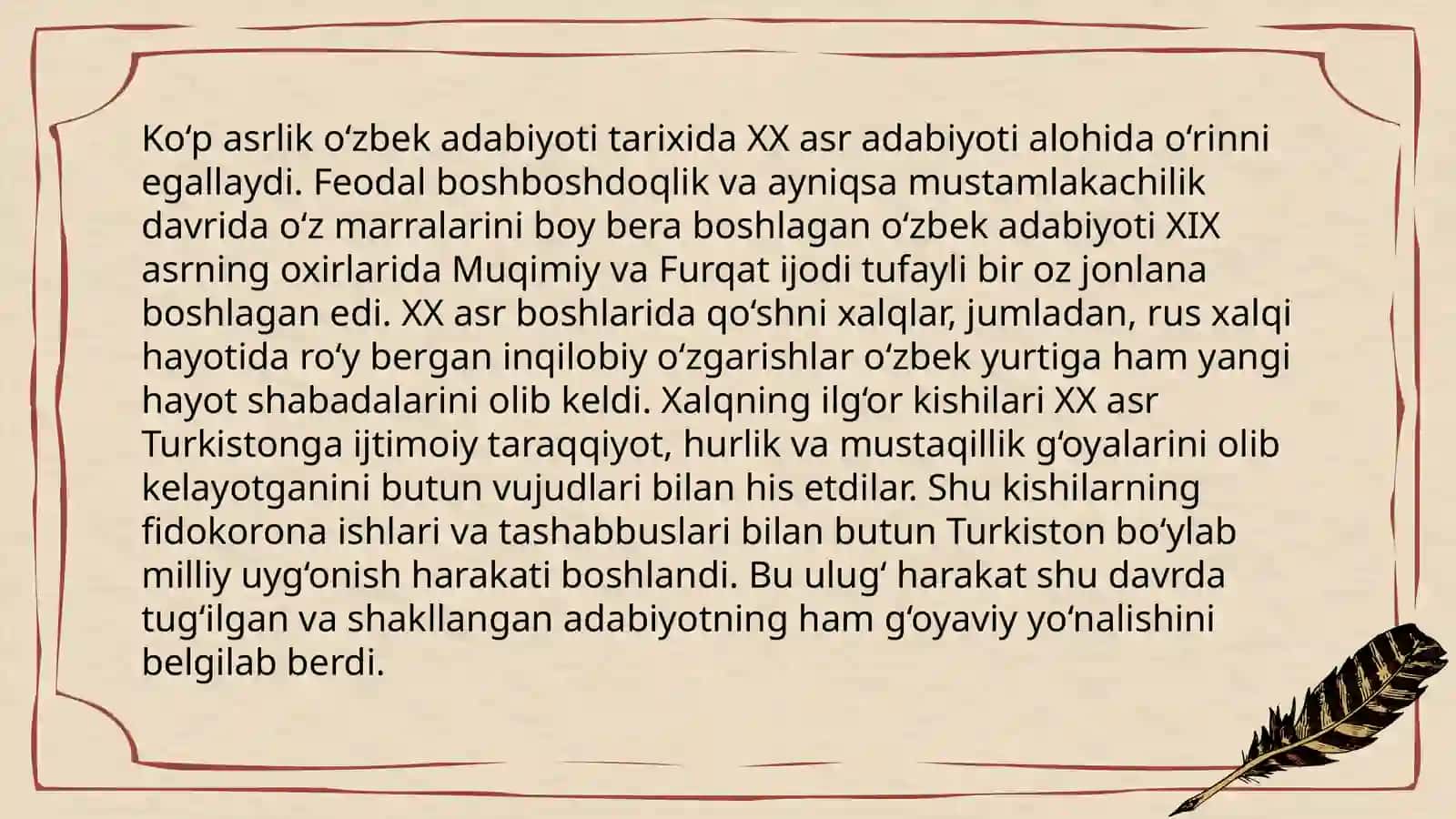 XX ASR BOSHLARIDAGIO‘ZBEK ADABIYOTI 3