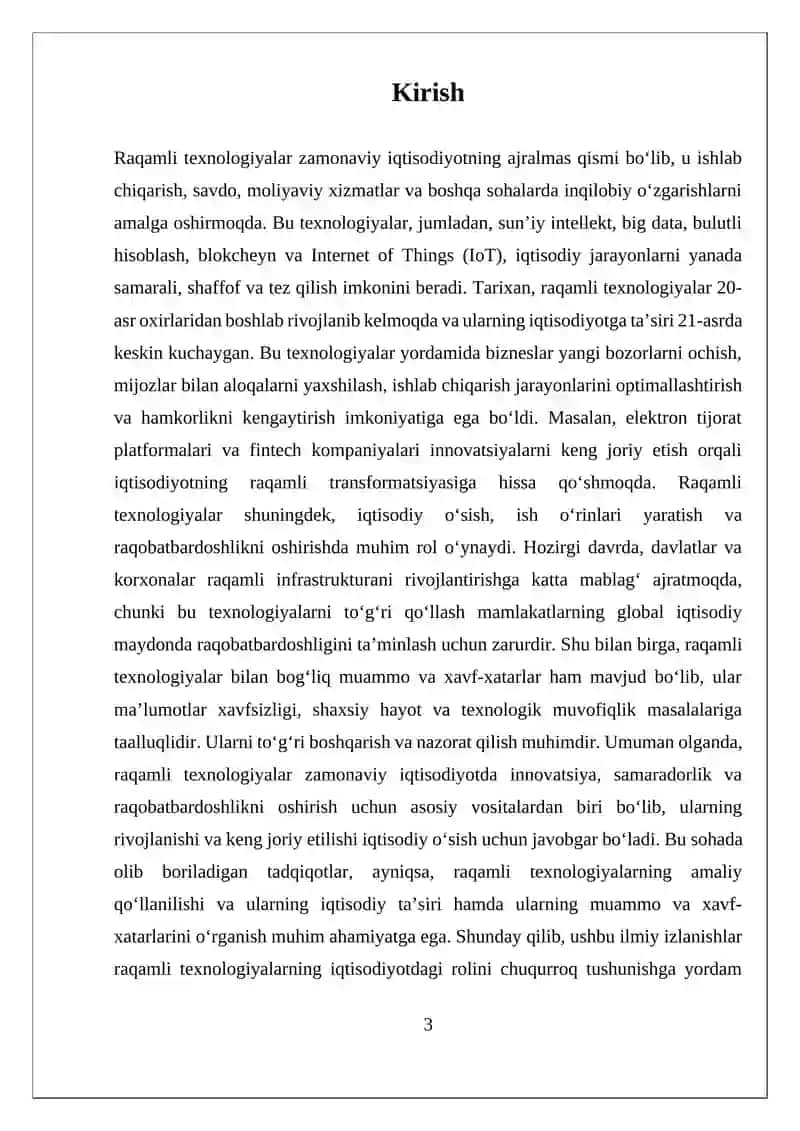 Raqamli texnologiyalar va ularning zamonaviy iqtisodiyotdagi rol 3