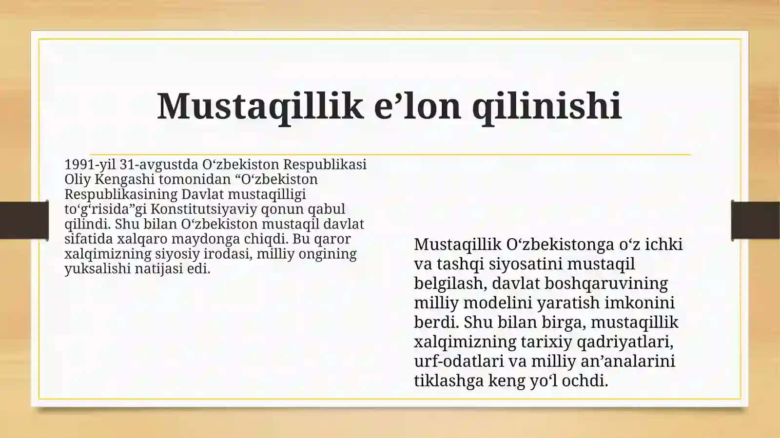 Mustaqillikka erishgandan keyin O’zbekiston davlati va huquqi 3