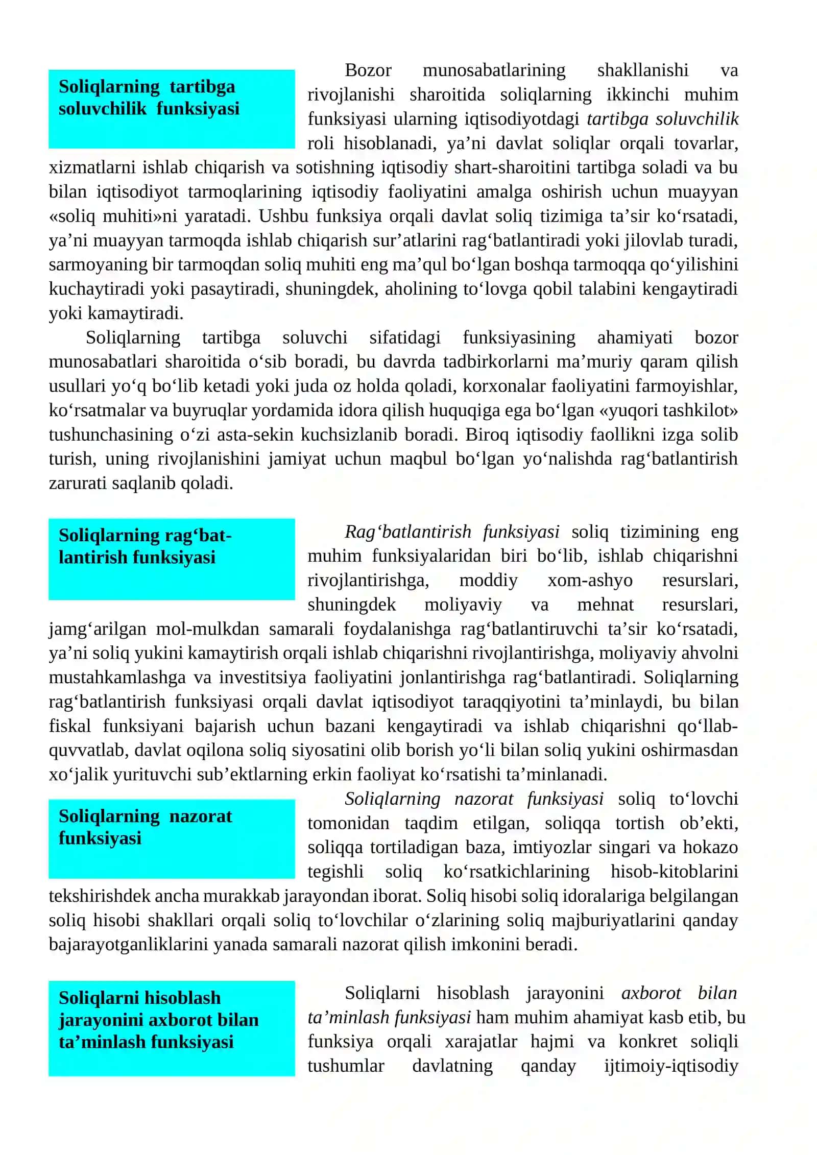 Soliqlarning funksiyalari 3
