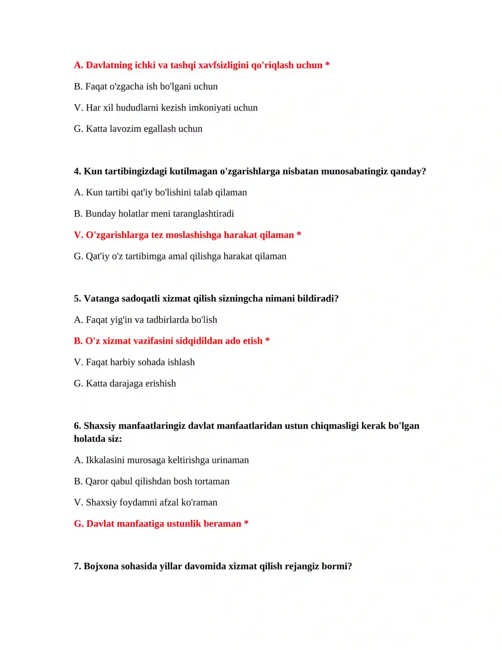 BOJXONA AKADEMIYASI MANTIQIY TESTLAR 3