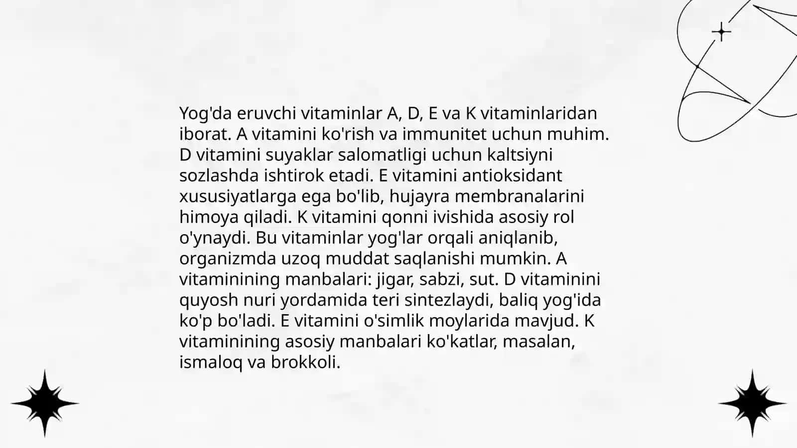 Yog'da eruvchi vitaminlar 3