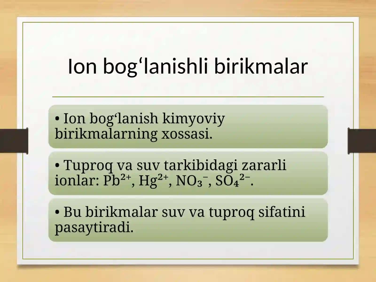 Ion bog‘lanishli birikmalar va ifloslanishning yechimlari 3