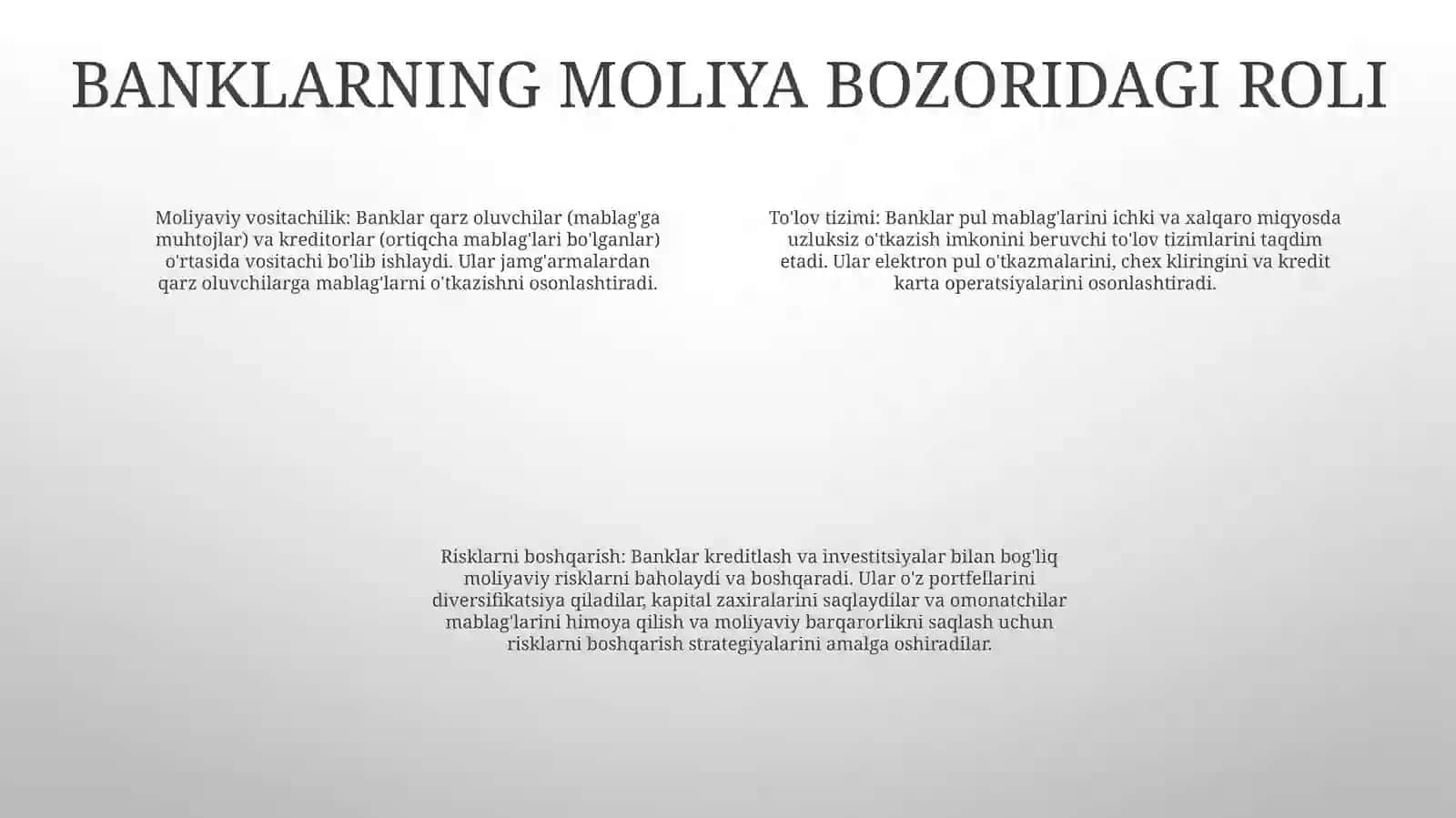 Banklarning Moliya Bozoridagi Faoliyati 3
