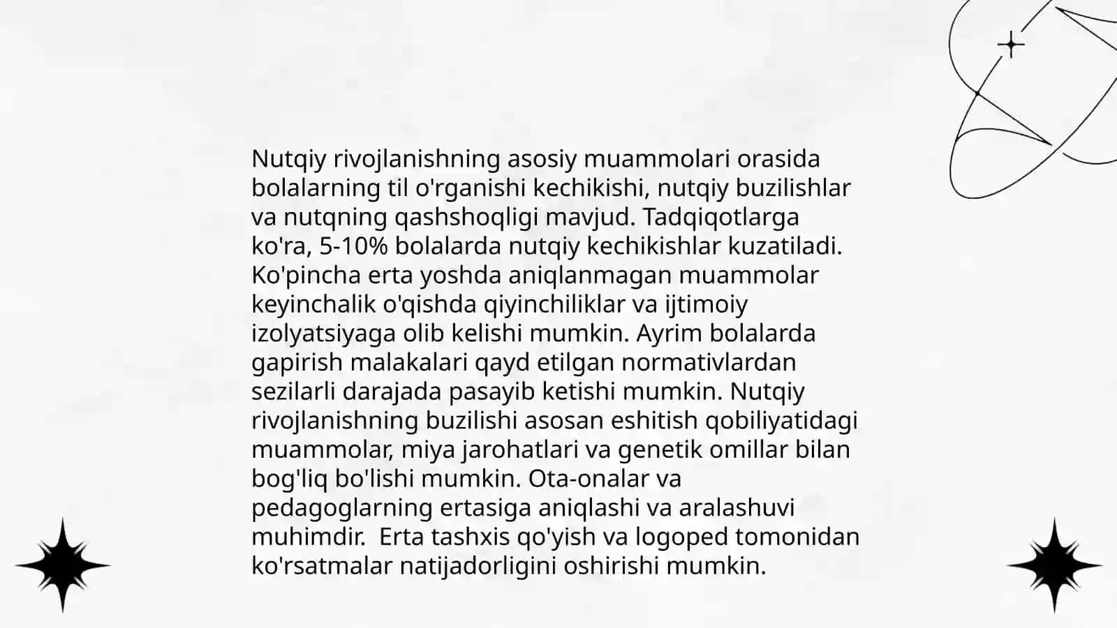 Nutqiy rivojlanishning buzilish turlari va ularni tuzatish metodlari 3