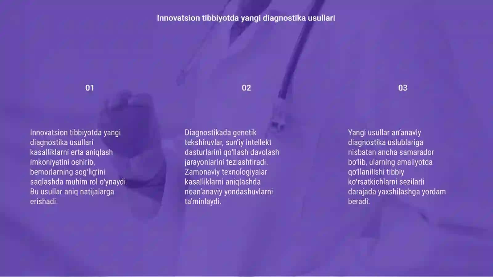 Innovatsion tibbiyotda diagnostika ussullari va ularning ahamiyati 3