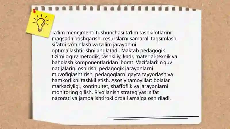 Ta’lim menejmenti. Maktab pedagogik tizim sifatida 3
