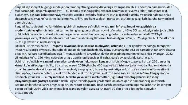 Raqamli iqtisodiyotni rivojlantirish: ustuvor yo‘nalishlar 3