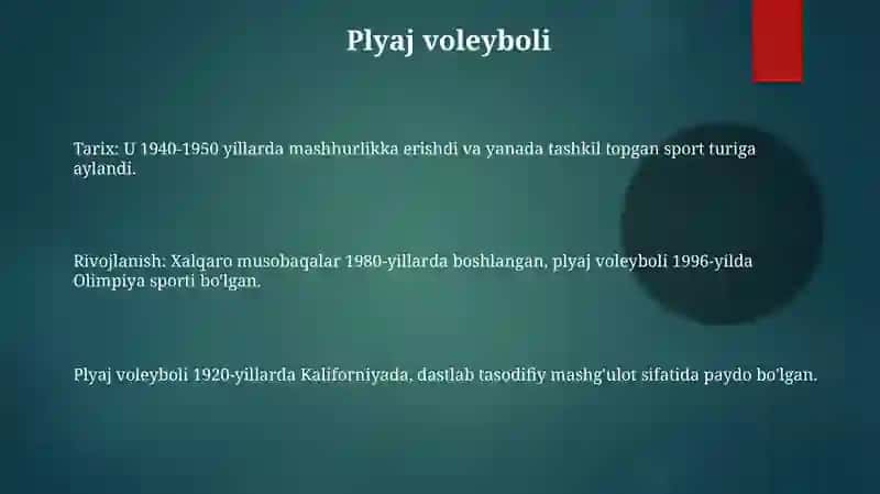 Valebol oyini vujudga kelishi va tarihi va rivojlanishi 3