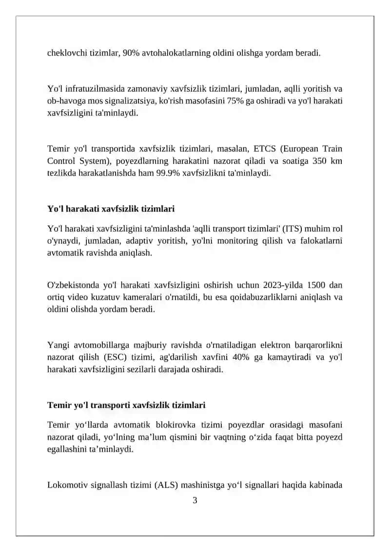 Transport infratuzulmasida xavfsizlik tizimlari 3