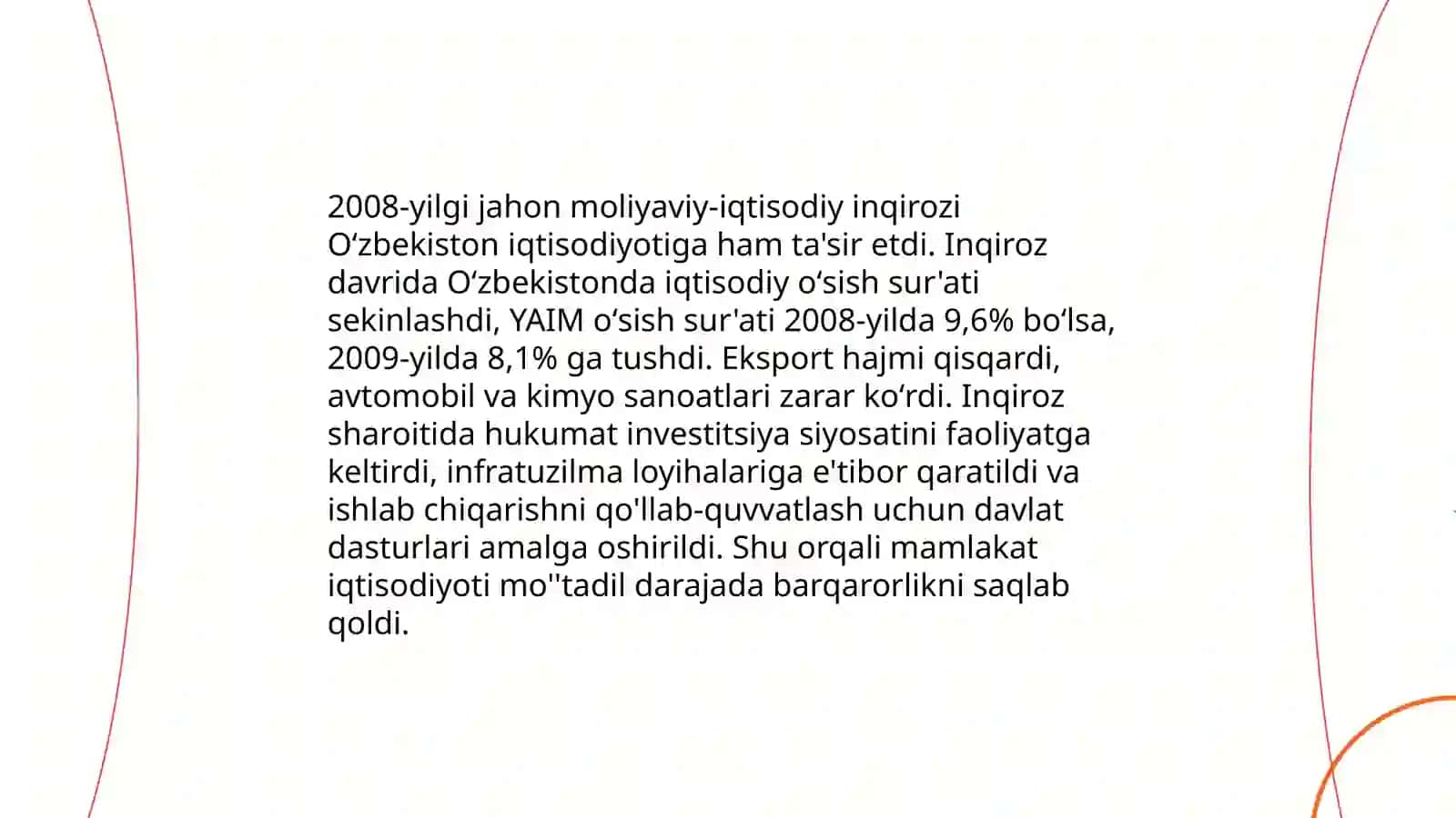 Jahon moliyaviy-iqtisodiy inqirozining Oʻzbekiston respublikasi bojxona siyosatini takomillashtirish 3