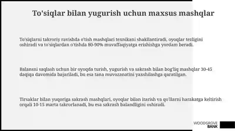 To'siqlar bilan yugurish uchun maxsus mashqlar 3