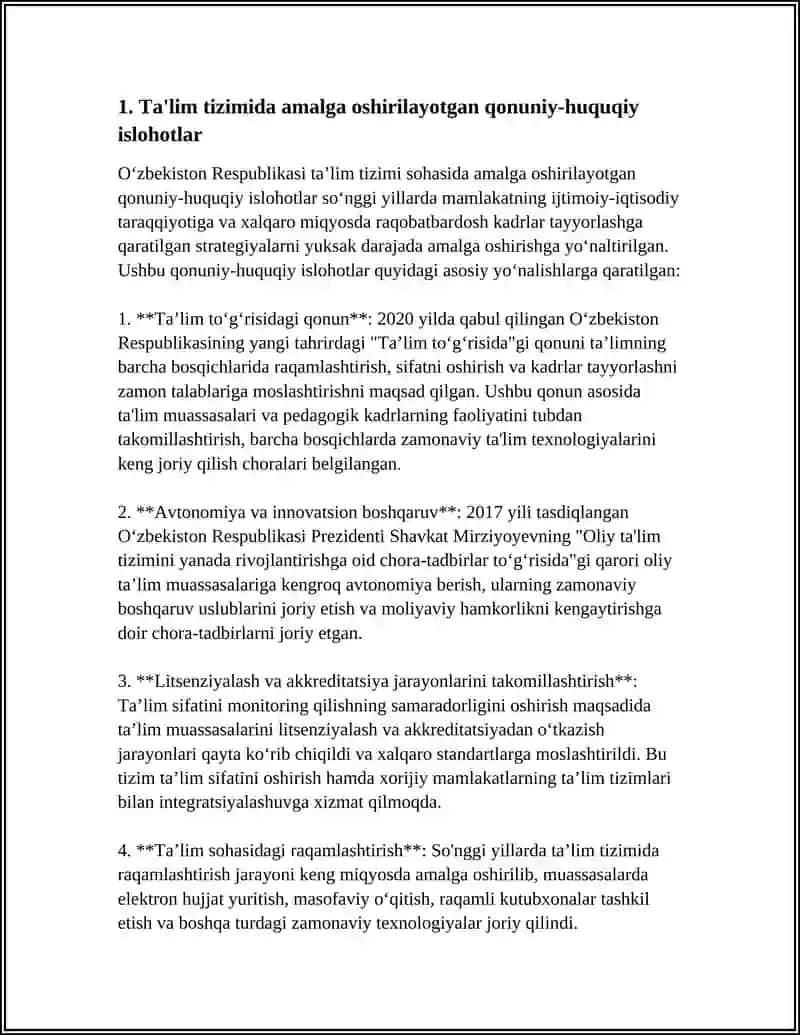 O'ZBEKISTON RESPUBLIKASI TA’LIM TIZIMIDAGI ISLOHOTLAR 3