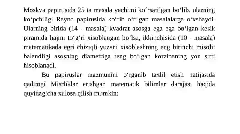 Qadimiy matematik masalalar va Islom mamlakatlarida matematik bilimlar 3