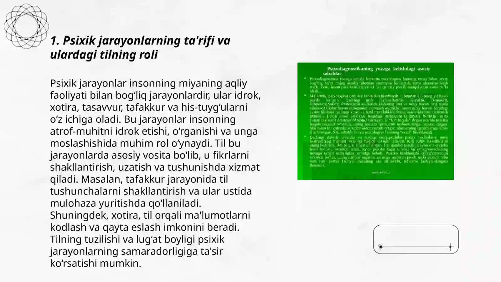 Psixik jarayonlarni shakllanishida tilning ahamiyati 3