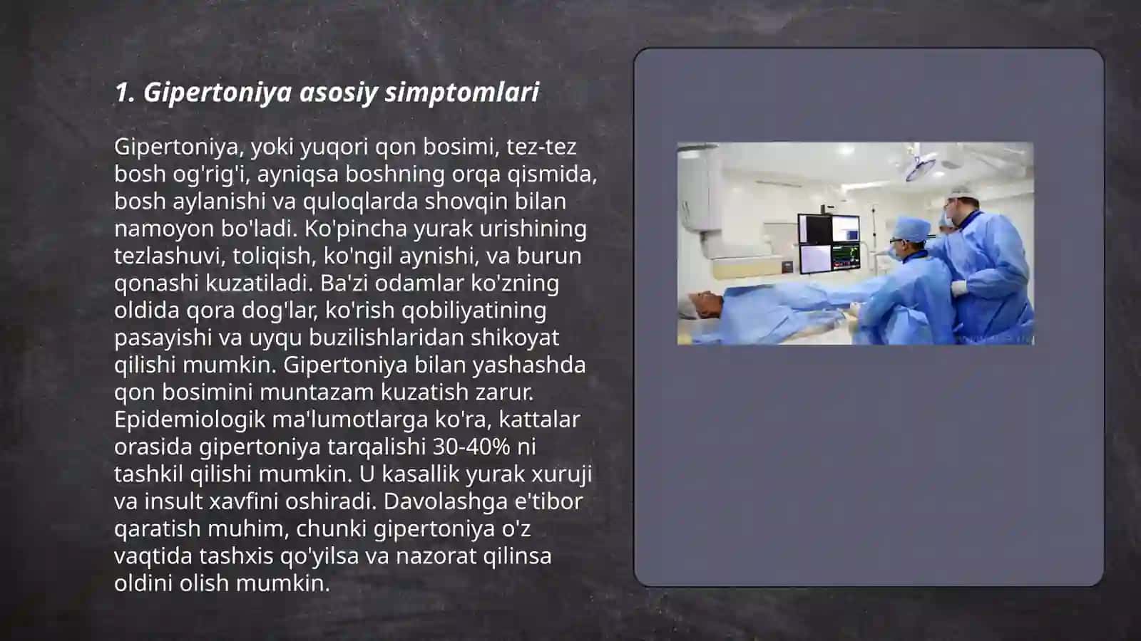 Simptomatik gipertoniya simptomatologiyasi, tekshirish usullari Jumaqulov Davron 3