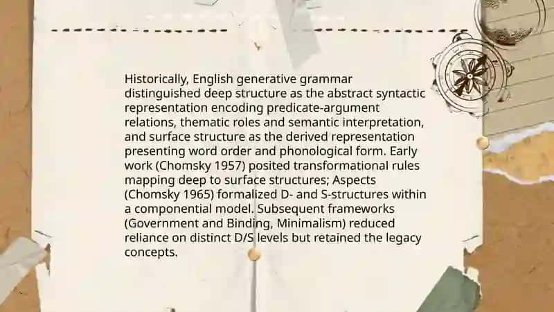 Deep and surface structure of the language 3