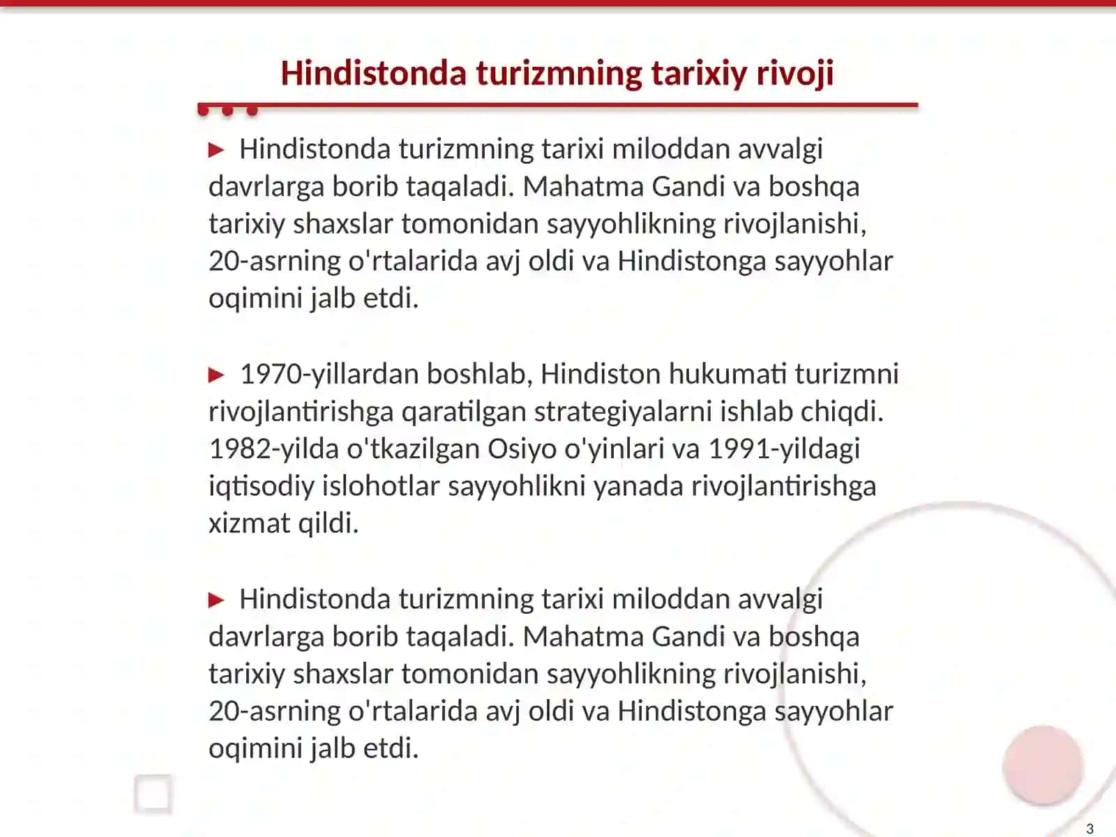 Hindistonda turizm salohiyati vas rivojlanish bosqichlari 3