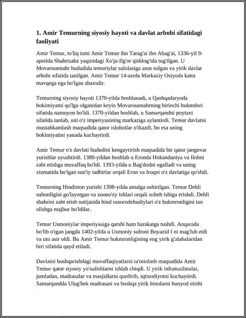 AMIR TEMUR BUYUK DAVLAT ARBOBI 3