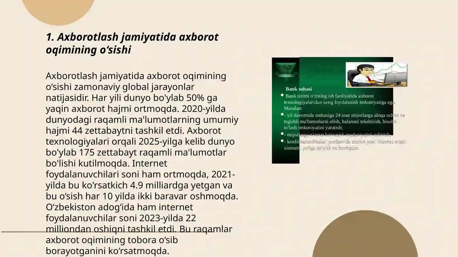 Axborotlash jamiyat taraqqiyotida axborot oqimining kuchayishi va muammolari 3