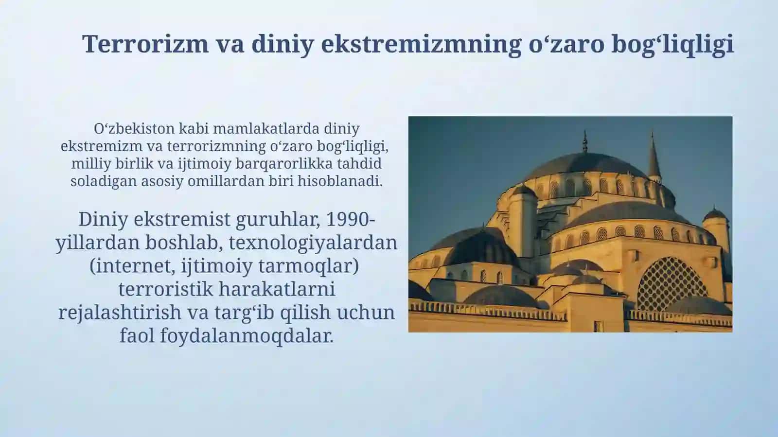 Diniy aqidaparastlik ekstremizim paydo bõlishining ijtimoiy-tarixiy zaminlari va rivojlanishi 3