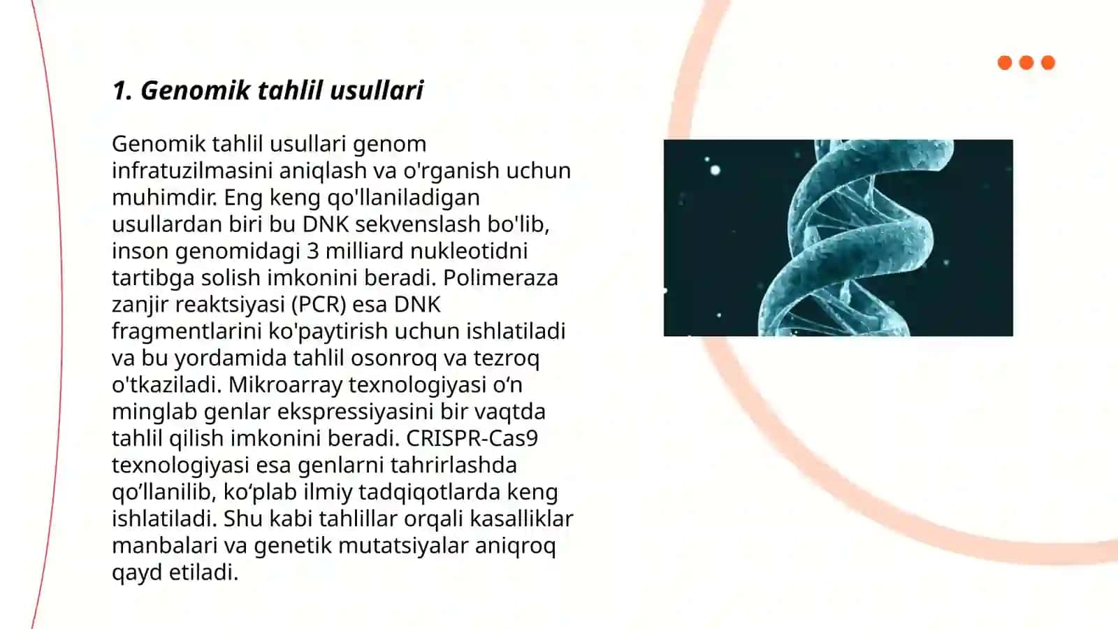 Genomika, irsiy omillarning tuzilishi va xususiyatlari 3