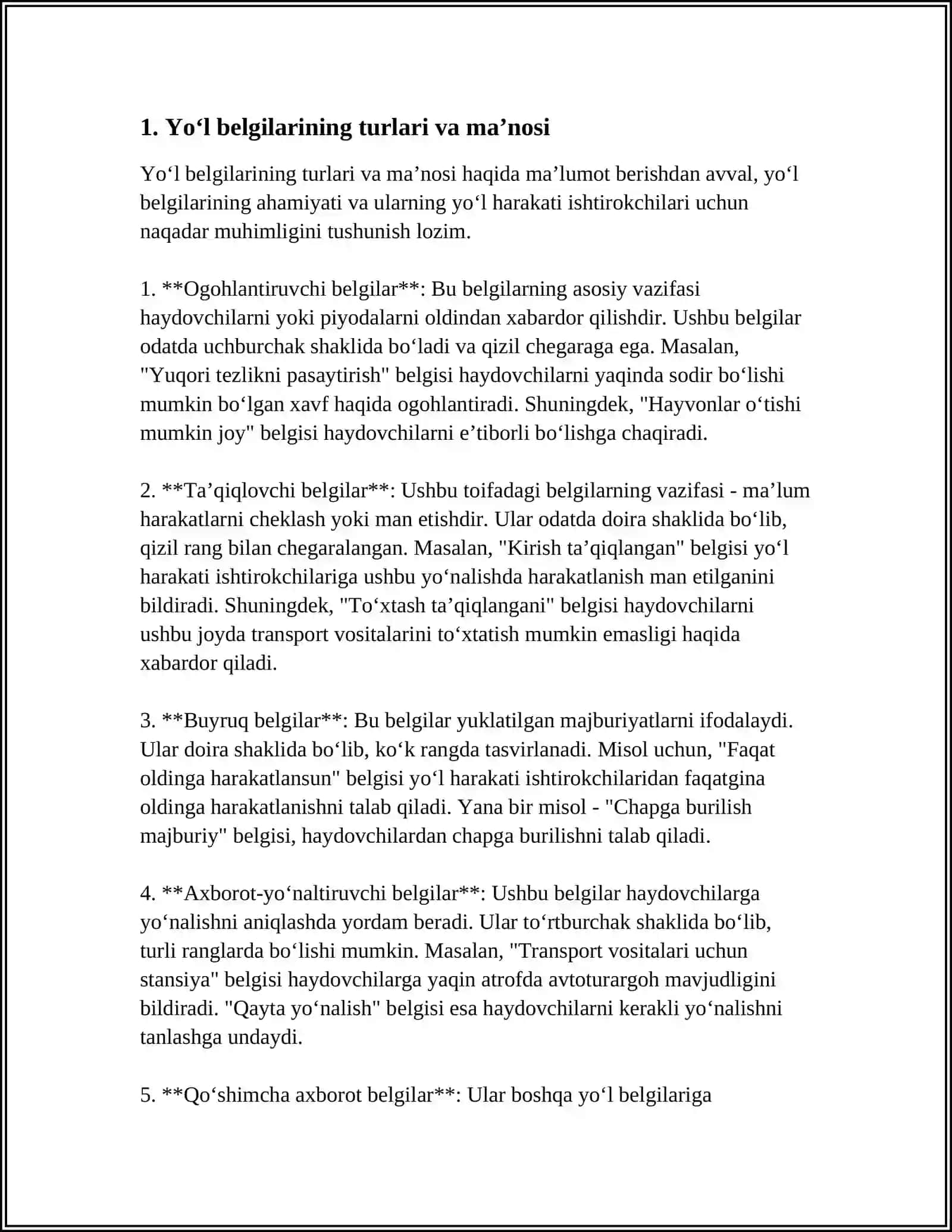 YO'L HARAKATI QOIDALARI 3