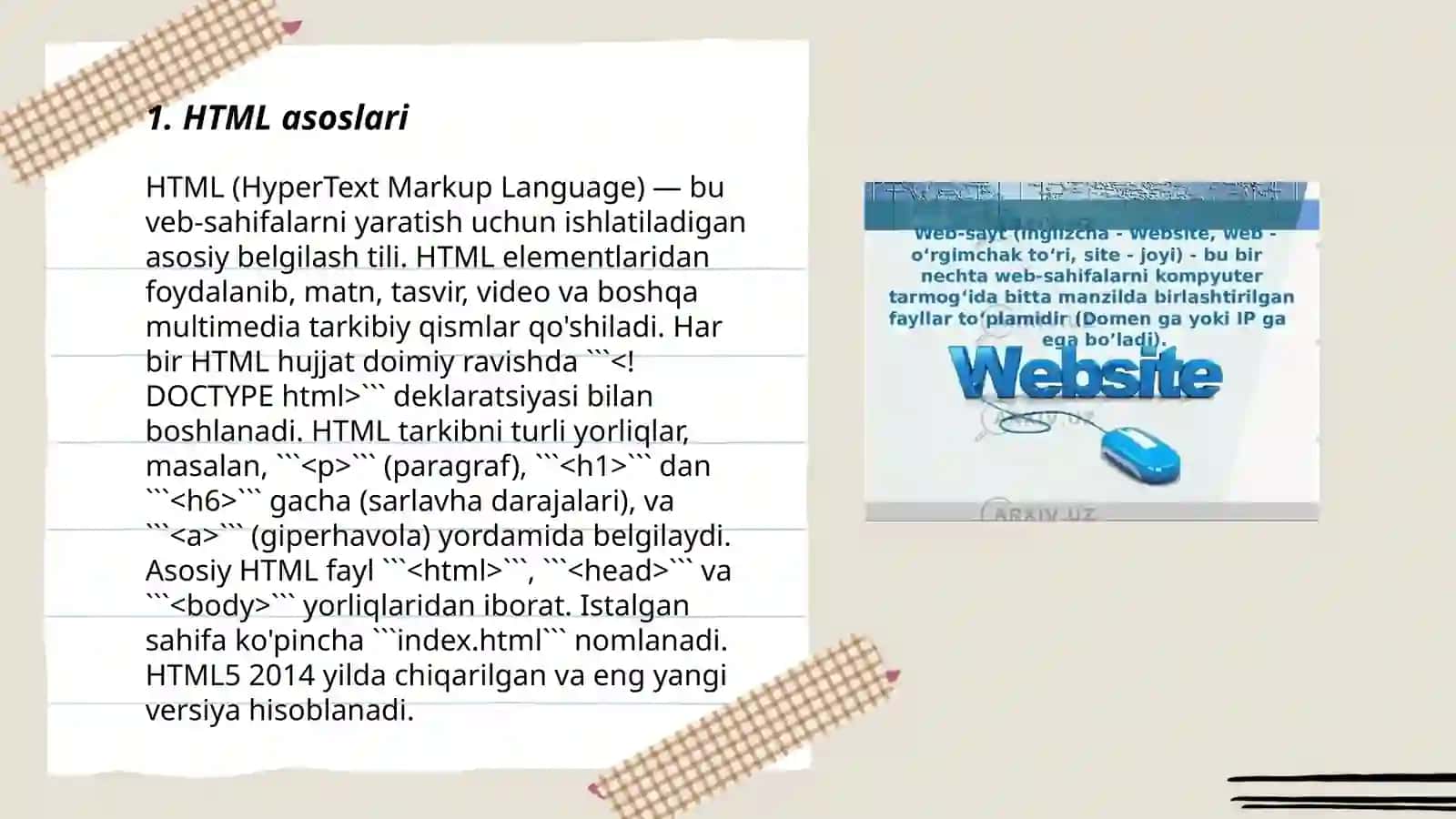 Web sahifa yaratish 3