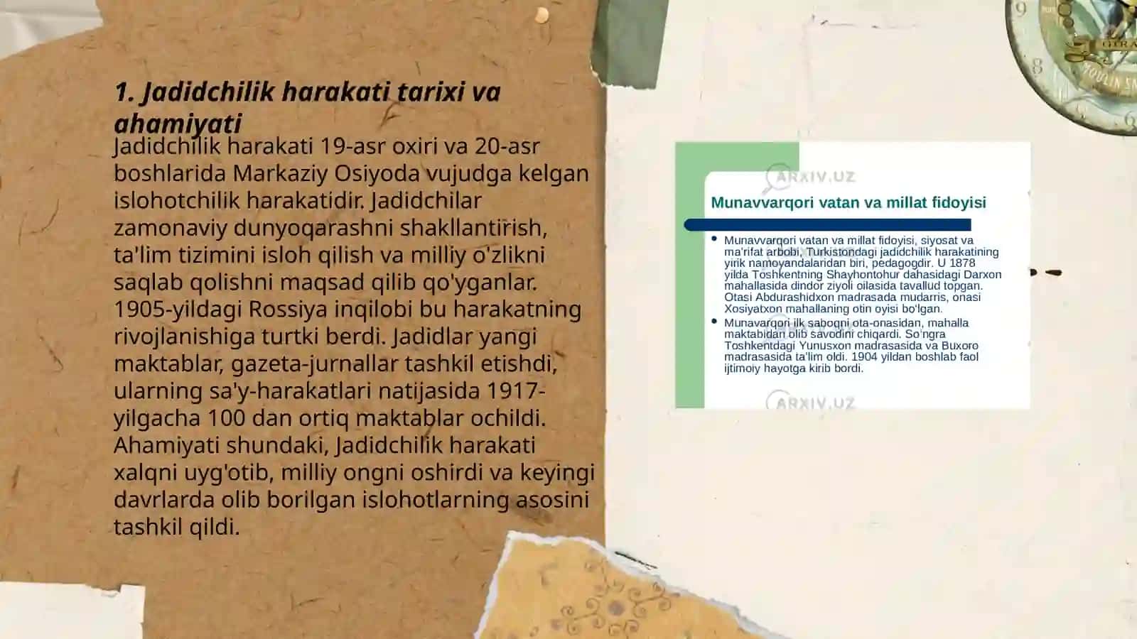 Jadid ma'rifatparvarlarining o'lka ijtimoiy-ma'naviy hayotida tutgan o'rni 3