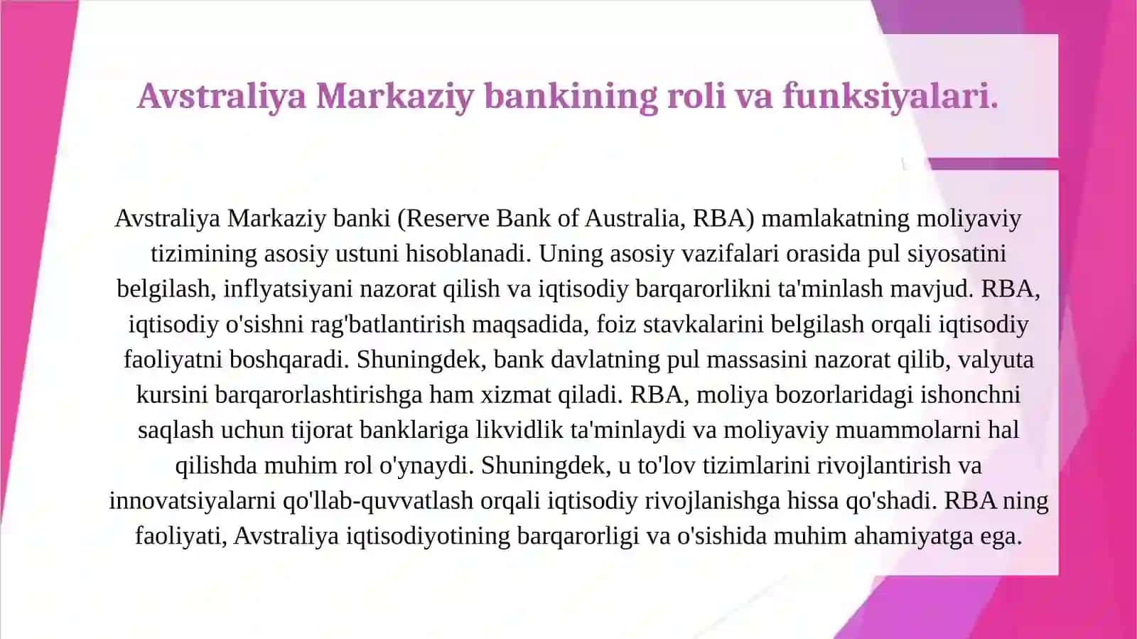 Avstraliya pul kredit va banklari. 3