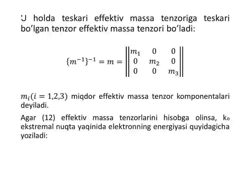 Zaryad tashuvchilar effektiv massasi 3