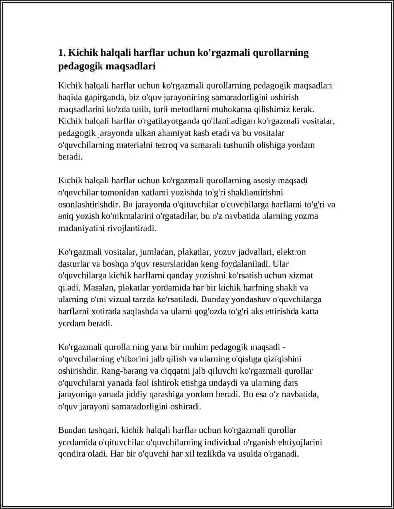 Kichik halqali harflar uchun ko'rgazmali qurollar tayyorlash 3
