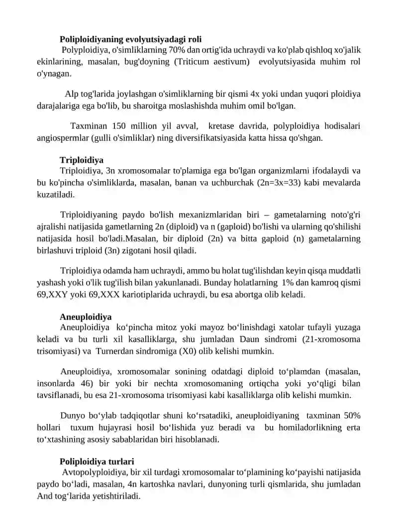 Poliploidiya tiplari va ularni klassifikatsiyasi 3