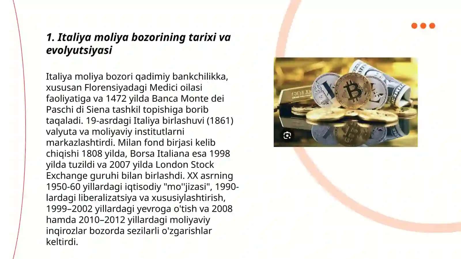 Italiya moliya bozori va qimmatli qog'ozlar bozori 3